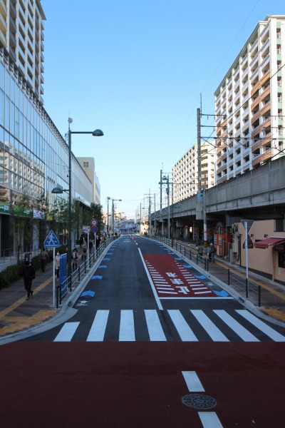 再開発で整備が進む武蔵小杉の歩道