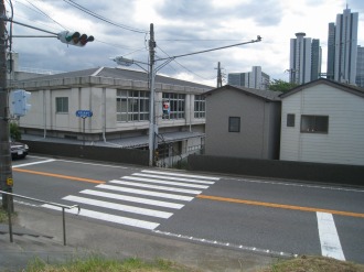 下沼部小学校裏手の横断歩道