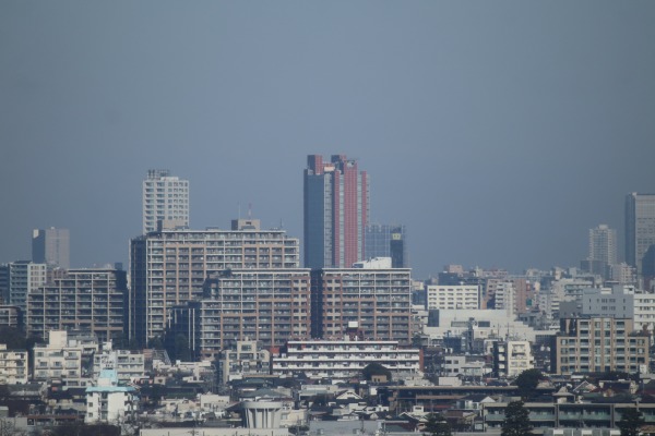 武蔵小杉の高層ビルから見えたキャロットタワー