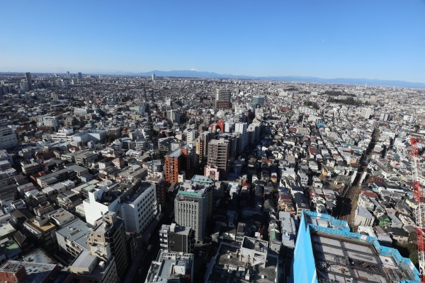 東京都西部の眺望と富士山