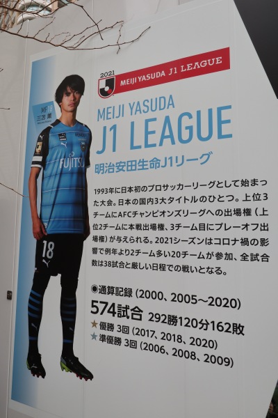 J1リーグの川崎フロンターレヒストリー展示