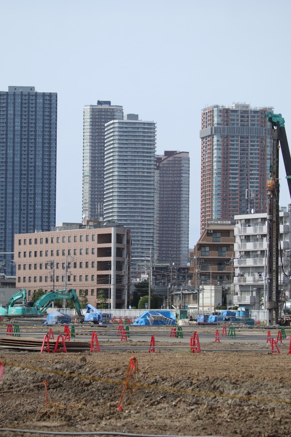 武蔵小杉の高層ビル群方面