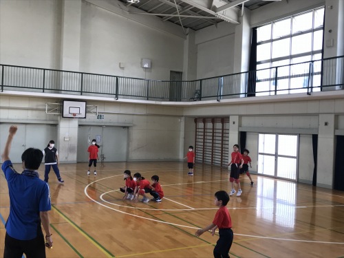 今井小学校体育館での練習