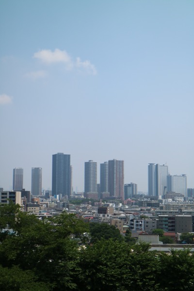 矢上キャンパスから見た武蔵小杉の高層ビル群