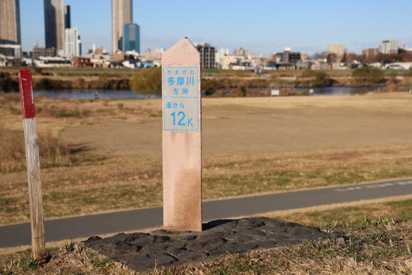 多摩川の標識