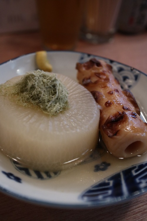 おでんの大根と焼きちくわ