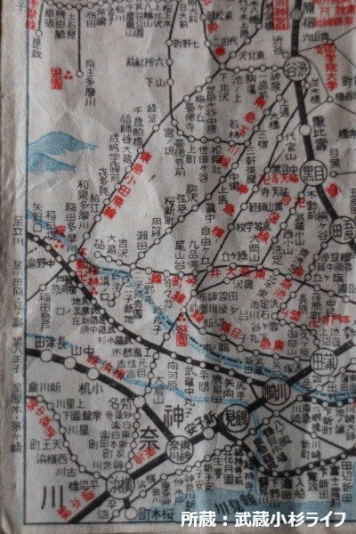 東急線エリアの路線図