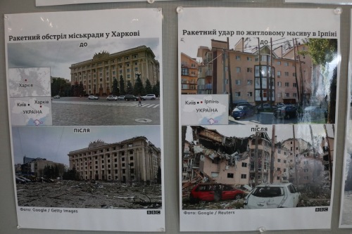 ウクライナの被害状況展示