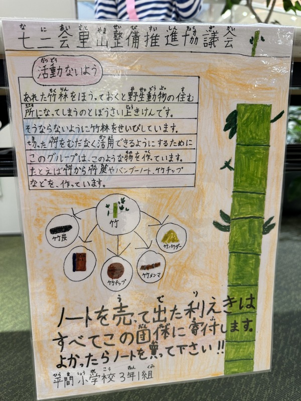竹製ノート作成に関する学習展示