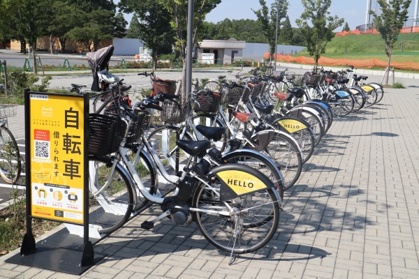 等々力緑地内には「ハローサイクリング」